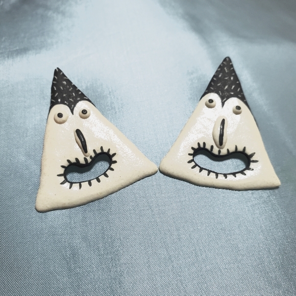 Handmade Spooky Pierced Earrings - Picture 1 of 4